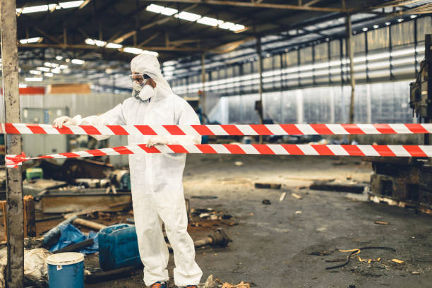 Professional Biohazard Cleanup technician working in Gilman, CT